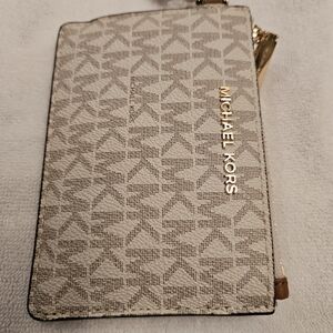 Michael Kors Brown and Cream Card Holder